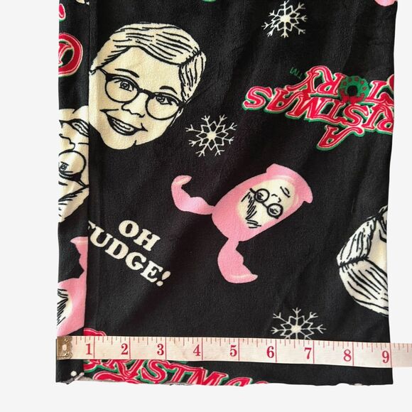 A Christmas Story Pajama Sleep Pants Ralphie Mens Large Raw Cut Hem 27.5” Inseam - Picture 14 of 14